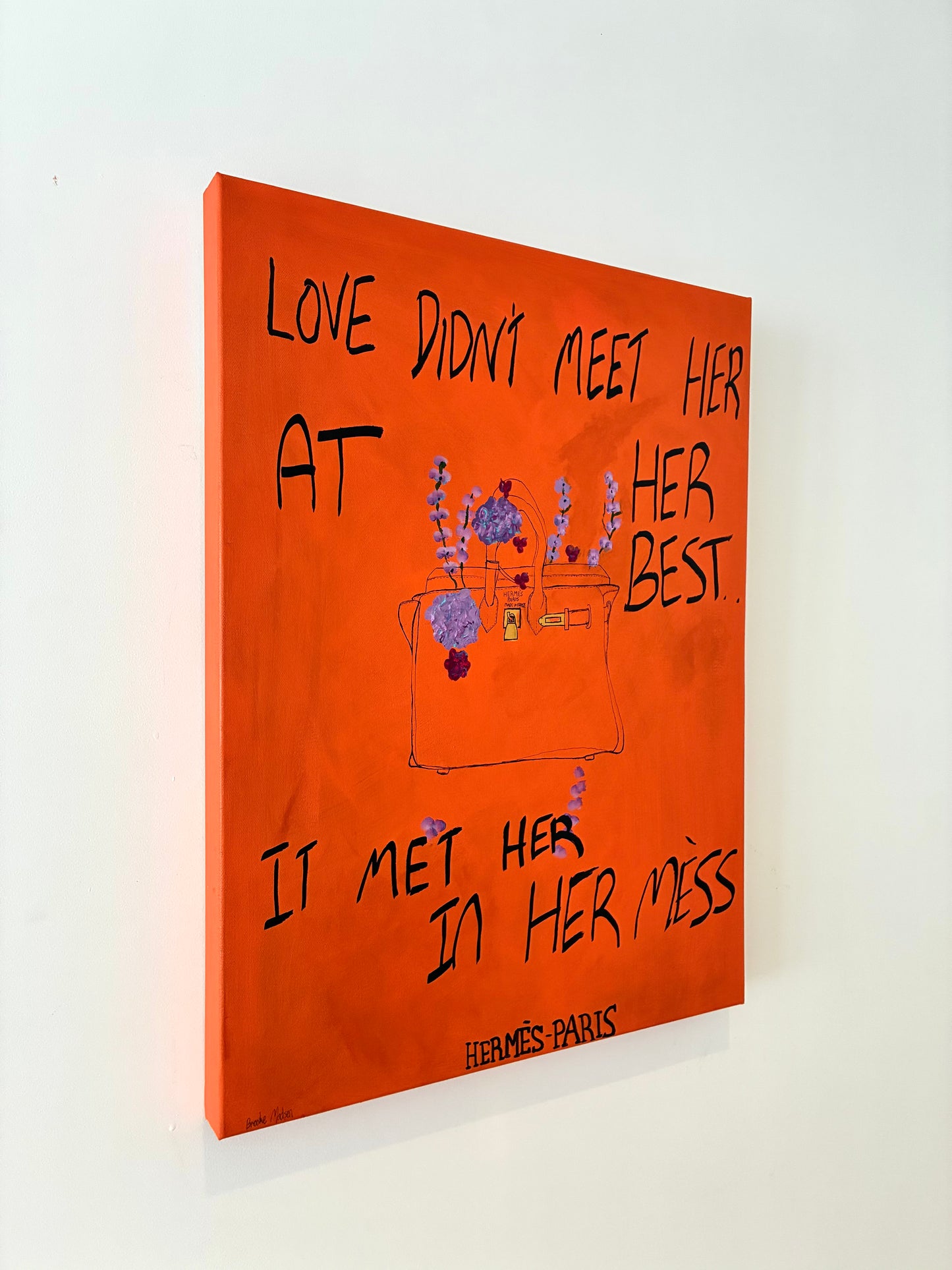 Love found her somewhere between leather and petals.