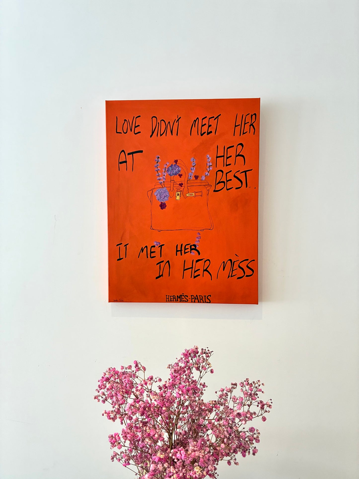 Love found her somewhere between leather and petals.