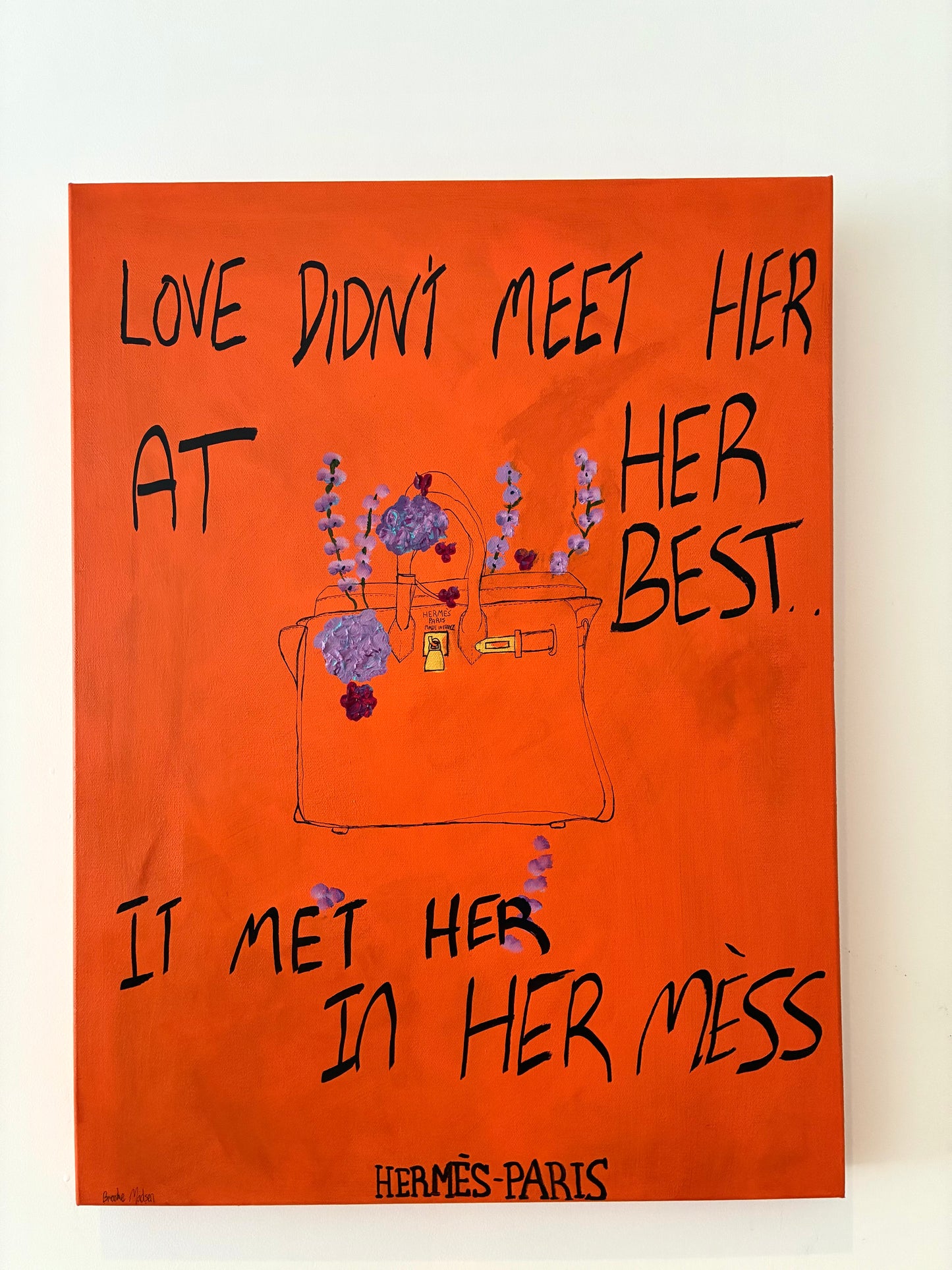 Love found her somewhere between leather and petals.