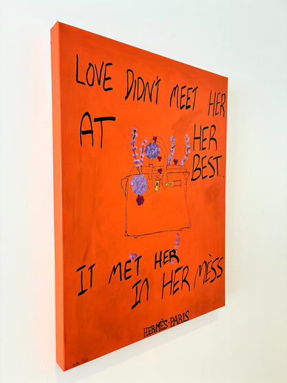 Love found her somewhere between leather and petals.