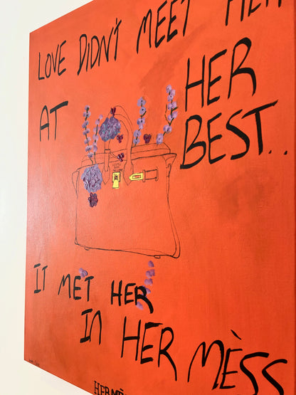 Love found her somewhere between leather and petals.